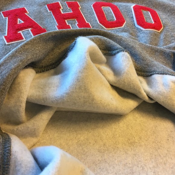 Yahoo Spellout Chenille Letters Sweatshirt Adult Large Gray - Picture 5 of 9